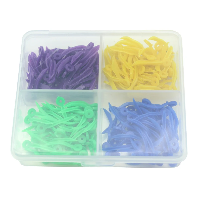 200Pcs/Box Dental Plastic Wedge 4 Sizes Disposable Plastic Teeth with End Circular Hole Oral Care Accessories With 4 Color