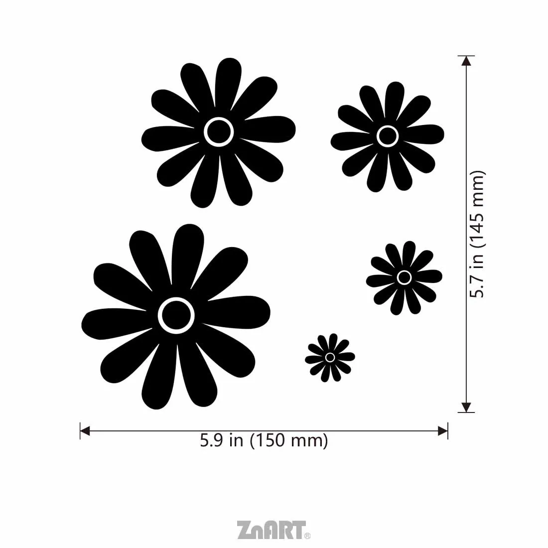 Floral ZN ART Luminous Reflective Vinyl Sticker Set Waterproof Decals for Car Truck Motorcycle Laptop Phone Notebook