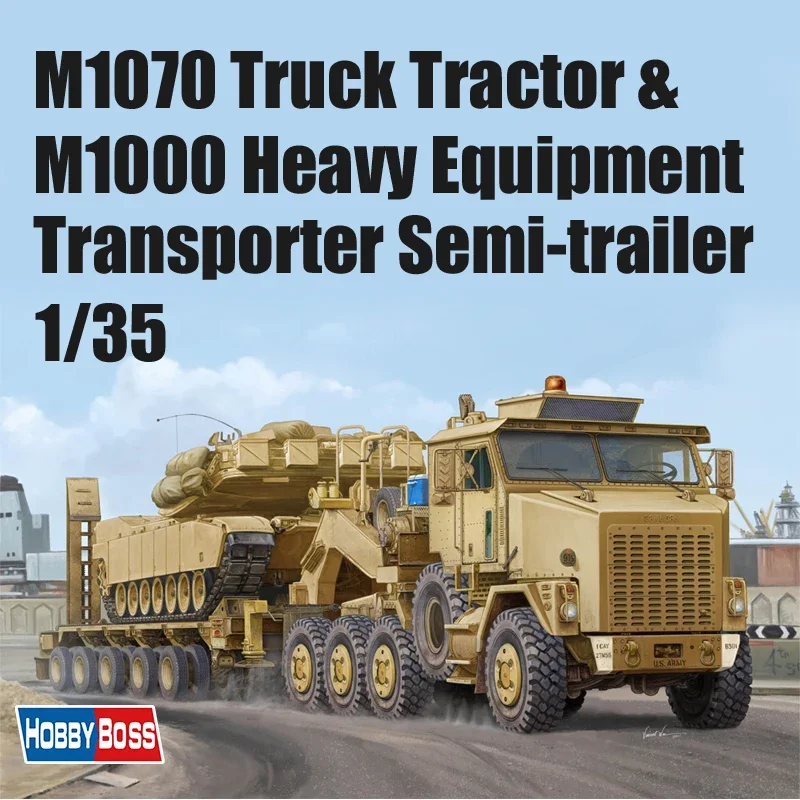 

Trumpeter Plastic Assembled Tank Model Kit 85502 M1070 Truck Tractor & M1000 Heavy Equipment Transporter Semi-trailer 1/35