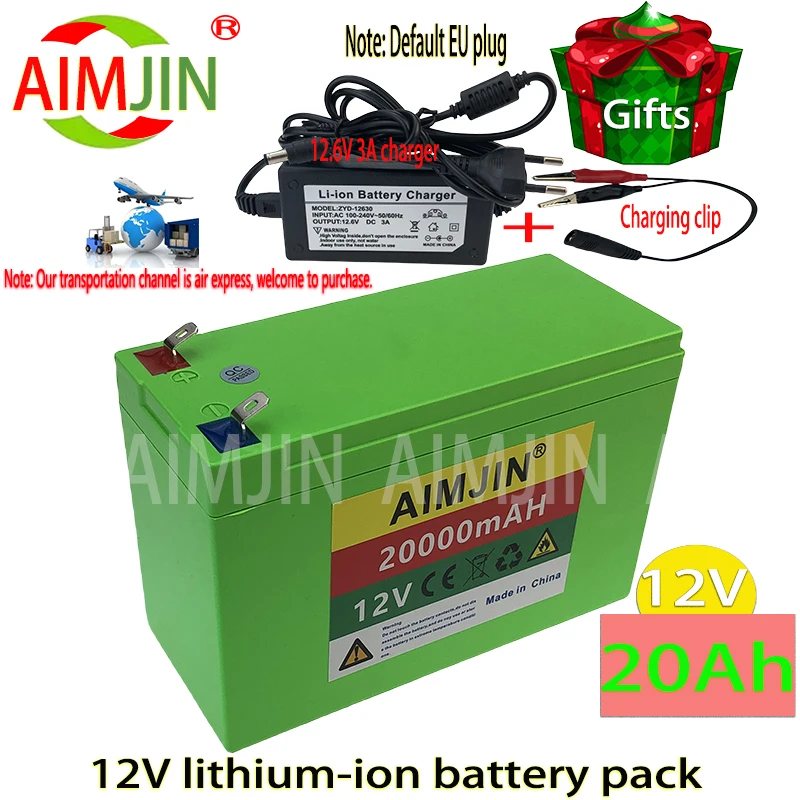 

New 18650 3S6P 12V 20Ah Lithium Battery Pack,Built-in 30A BMS,For Solar Energy Electric Vehicle Li-ion Battery+12.6V Charger