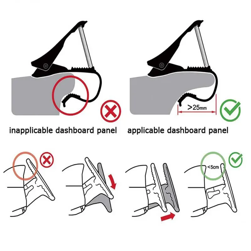 Autotelefon halter universell verstellbar 360-Grad-Navigationshboard im Auto Mobile Support Clip Falt halter Autotelefon Ständer