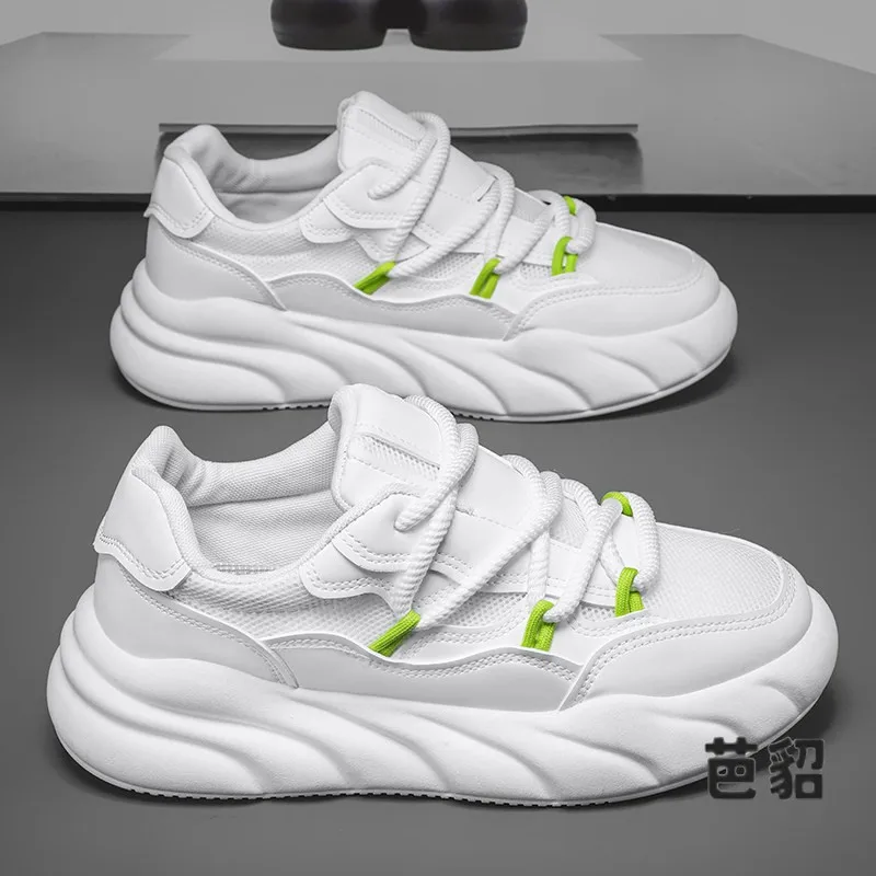 Men's Casual Sport Shoes Anti-Slip Trendy Leisure Running Shoes Comfortable Breathable Mesh Inner Material Rubber Outsole