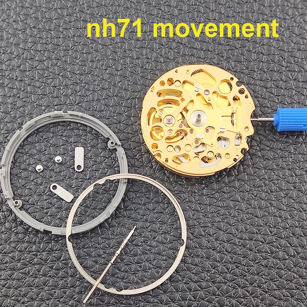 

NH71 Movement 24 Jewels Japanese NH71 Movement Watch Movement Replacement Parts Watch Accessories without Calendar Gold Movement
