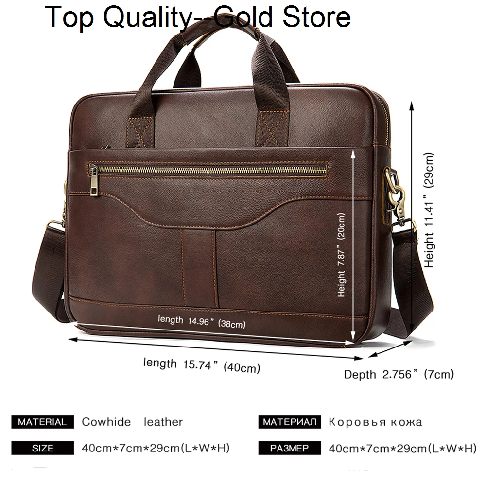 

men's briefcase bag genuine leather office for porte docut laptop male hand