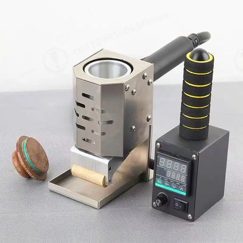 Hand Push Hot Melt Glue Rolling Machine Portable Leather Bag Gluing Machine Digital Display Temperature Control 200W 50ML