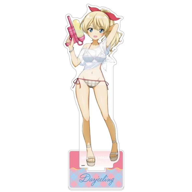 Girls Und Panzer Anime Miho Anchovy Acrylic Stand Model Figure Cosplay Plate Holder Topper Keychain Fans Desk Decor Plate Gift