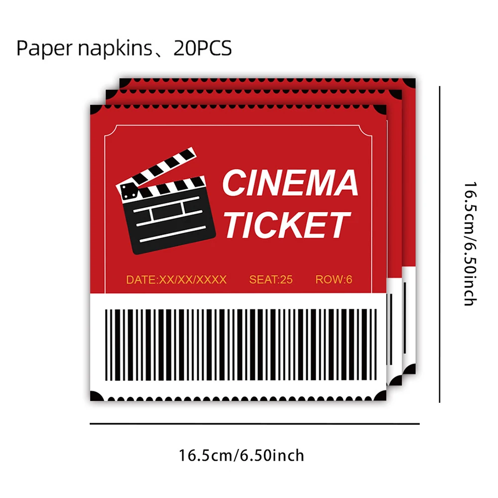 Filmabend-Thema Einweggeschirr Filmparty Pappteller Servietten Strohhalme Becher Filmstar Geburtstagsparty Deko-Zubehör ﻿ – Detail 5