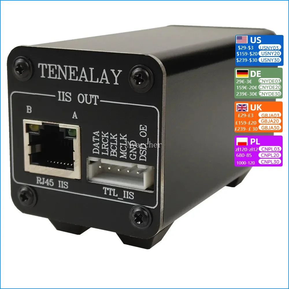 Nvarcher HDMI-Compatible   to RJ45 IIS signal converter I2S differential   TTL level For HIFI DAC