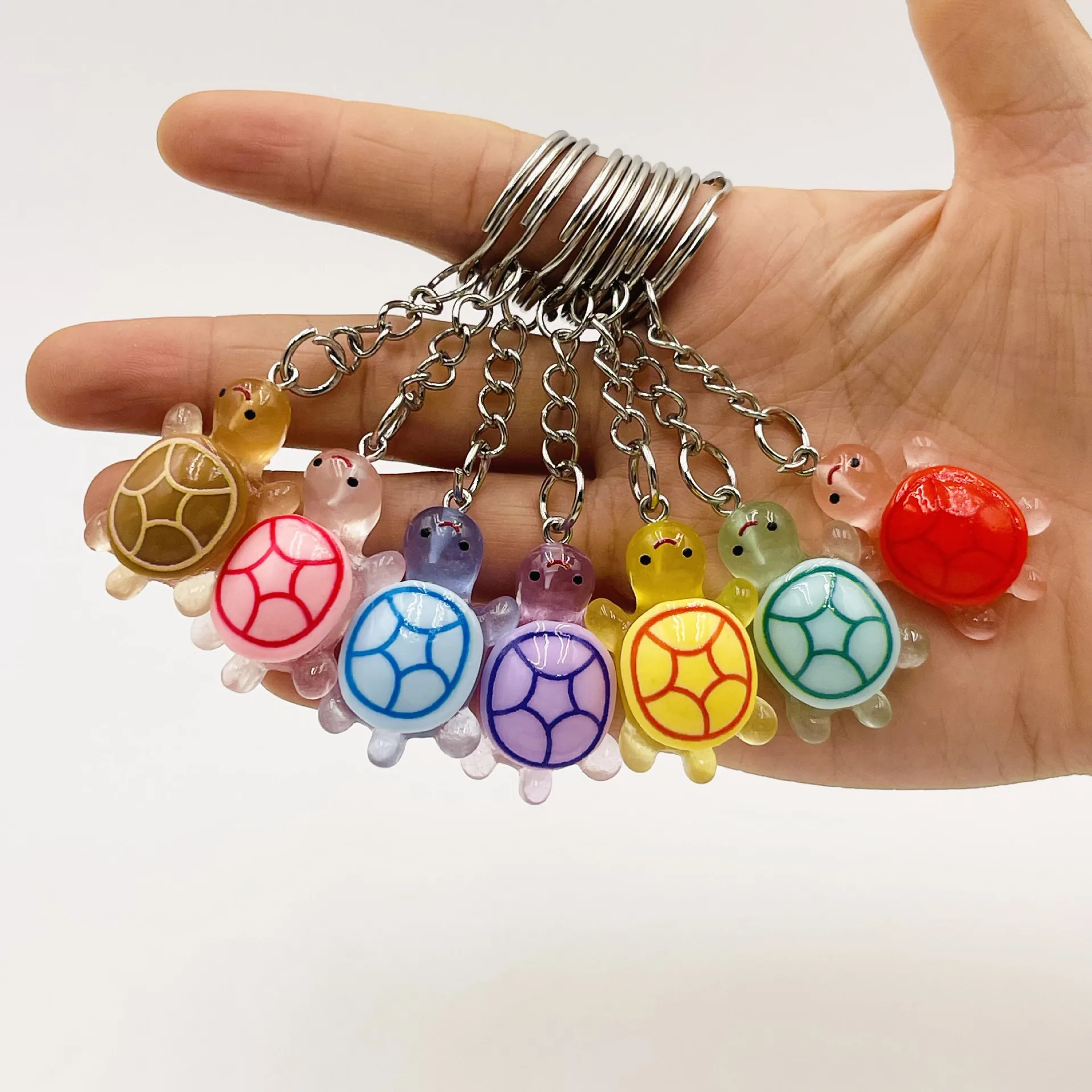 1/5/10/20Pcs Creative Cute Resin Glow-in-the-Dark 3D Turtle Keychain Pendant For Women Bag Charm Car Jewelry Gifts