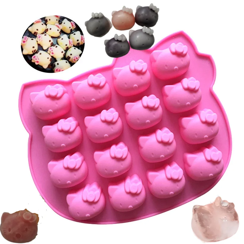 Sanrio Hello Kitty Home Ice Block Mold Cartoon Anime Wax Sugar Making Mold  Silicone Cute Chocolate Maker Kitchen Accessories