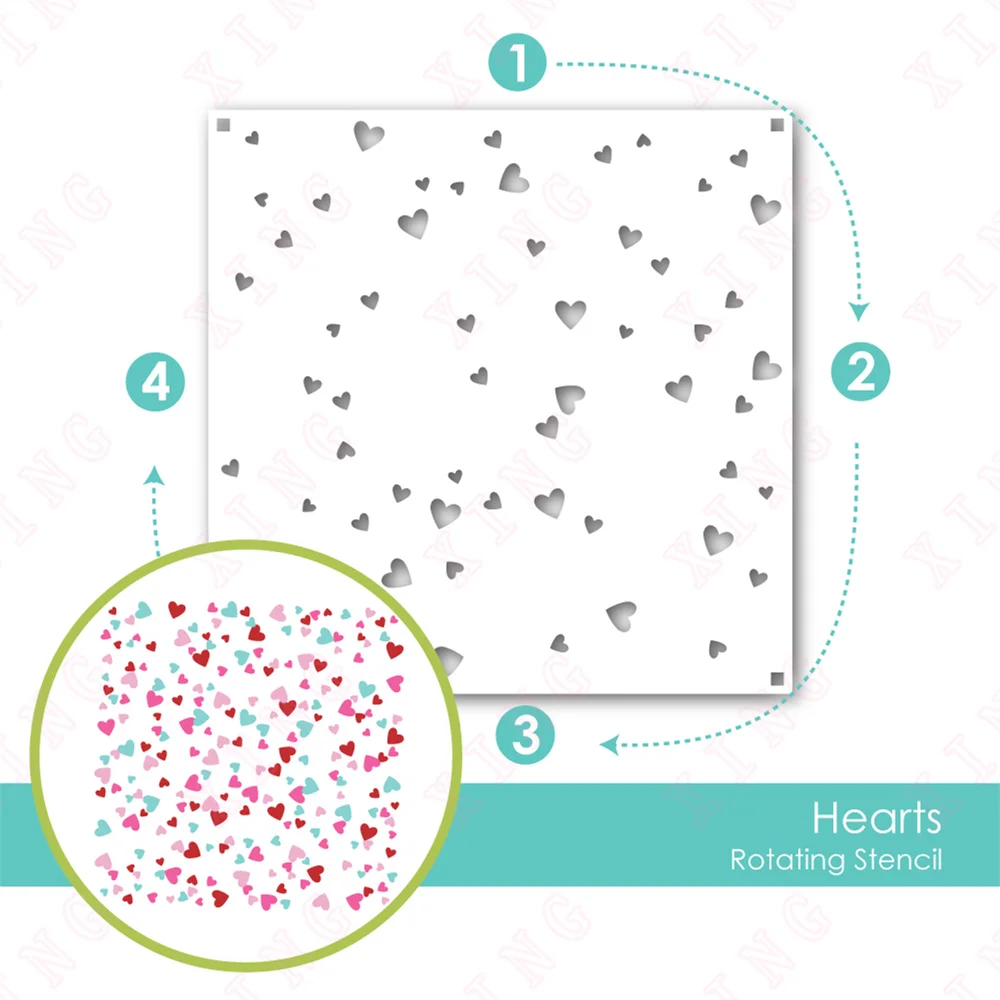 New Arrival Rotating Hearts Layering Stencil 2023 Diy Scrapbooking Craft Handmade Album Card Template Decoration Embossing Molds
