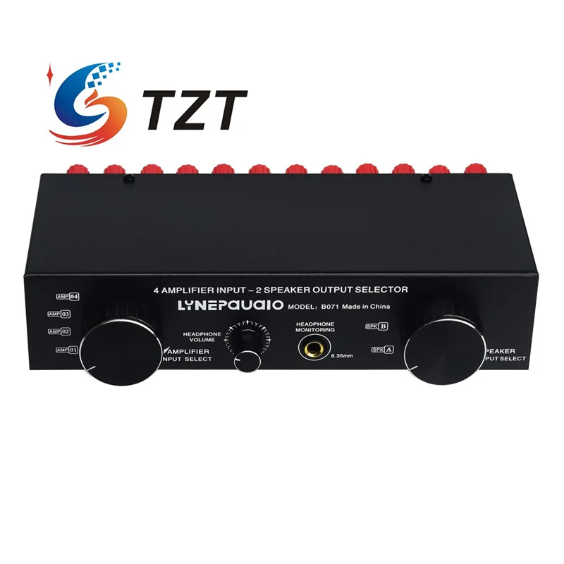 

TZT LINEPAUDIO Amplifier Speaker Switcher Amplifier Speaker Selector Supports 4 IN 2 OUT or 2 IN 4 OUT