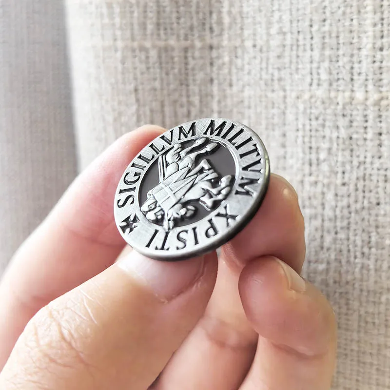Knights Templar Seal Crusaders Solomons Temple Lapel Pins and Brooches Masonic Free Masons Badge Gift for the Lodge