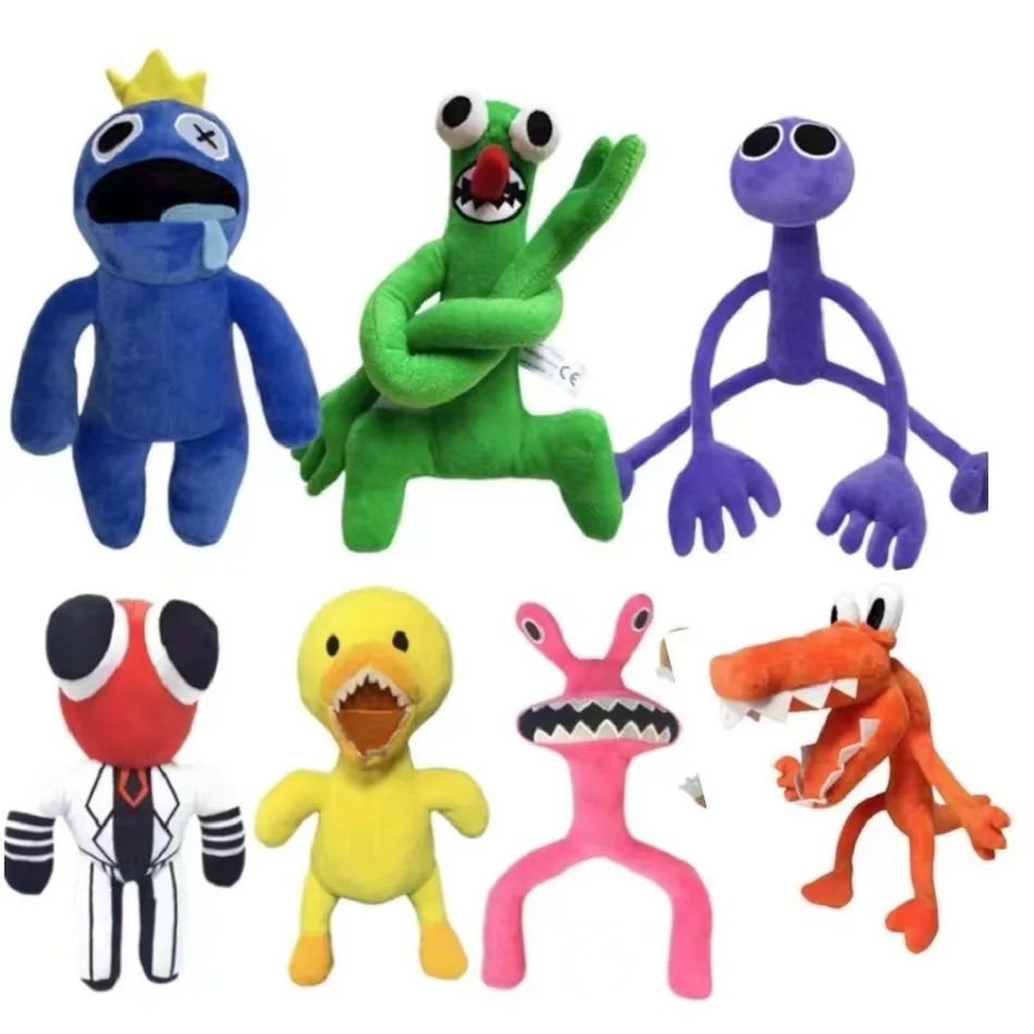 Populares Peluches de Rainbow Friends de 30 cm, Muñecos de Peluche de Monstruos Animados, Juguetes de Peluche de Personajes de Dibujos Animados para Regalos de Navidad