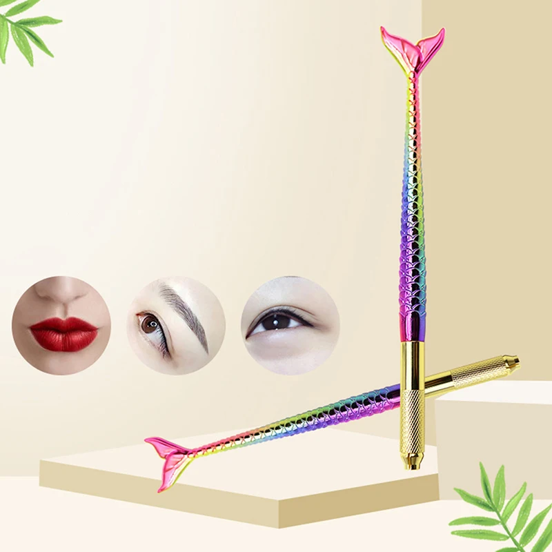 1pc Beauty Mermaid Manual Tattoo Pen Machine Permanent Makeup Eyebrow Hand Tool 3D Microblading Eyebrow Tattoo Tool Supply