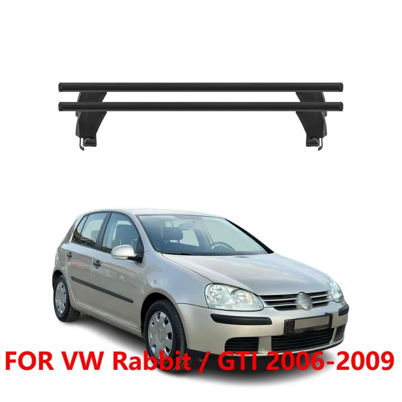 Top Roof Rack Cross Bars For VW Rabbit / GTI 2006-2009, 2Pcs Black Aluminum