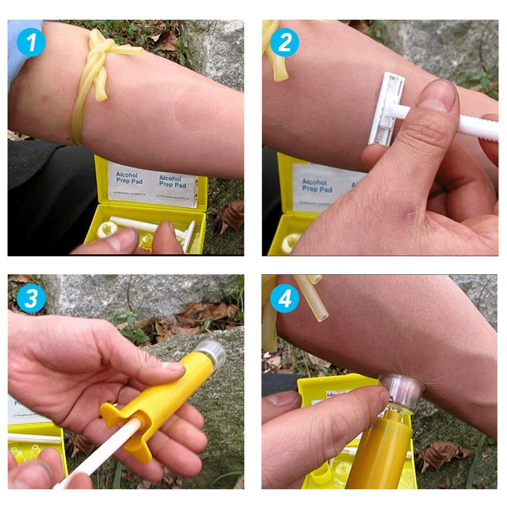 Venom Extractor Snake Insect Bite First Aid Kit Outdoor Emergency Survival Rescue Wild Venomous Bee Bite Vacuum Detox Pump