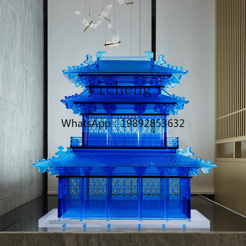 AA ancient building transparent acrylic house attic simulation sculpture soft decoration model ornament