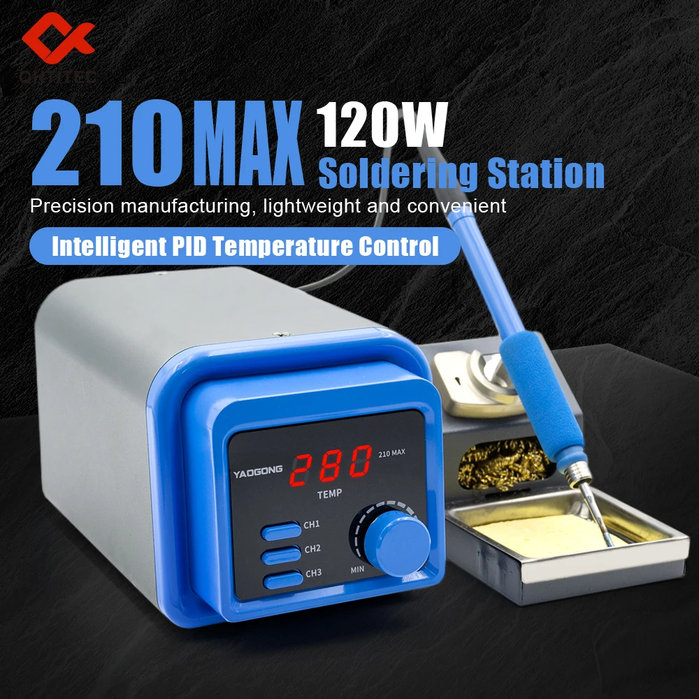 210MAX Inteligent PID Temperature Controi 120W Soldering Station Portable Soldering iron For phone component Welding Repair Tool