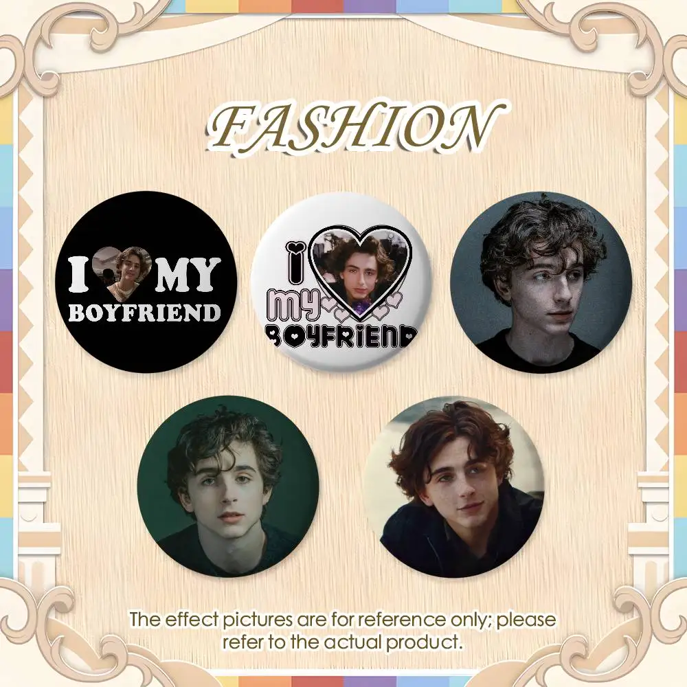 T-Timothees Chalamets Singer Badges Round Exquisite Badge Brooches Creative Pins For Clothes Hat Backpack Gift Accessories