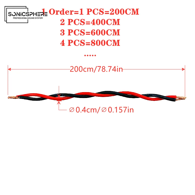 

Комплект проводов для динамиков SonicSphere, красный, черный, диаметр 0,4 см, длина 200 см для акустической системы