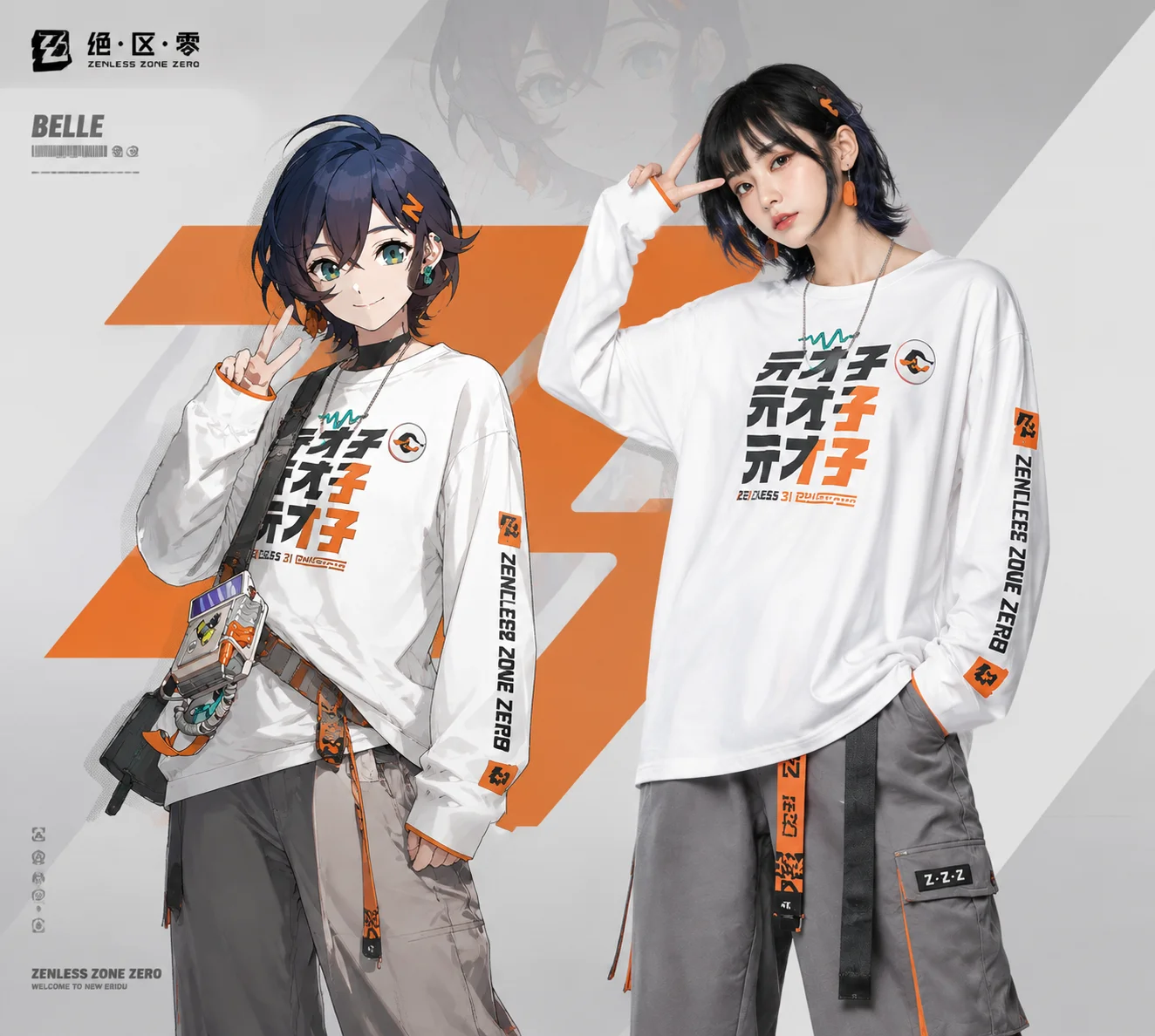 Zenless Zone Zero Belle 3D Print Long‑Sleeve T‑Shirt Y2K Cosplay Streetwear 100% Polyester Unisex Anime Game Tops for Men Women