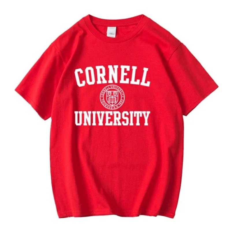 Cornell University Short-sleeved T-shirt Summer Men's and Women's Youth Cultural Commemorative Shirt Daily Casual Wear