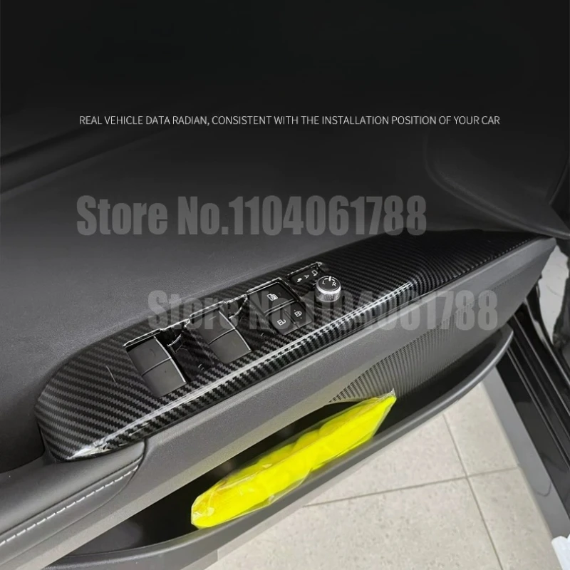 صالح لتويوتا كامري 2024 2025 9TH GEN ABS ألياف الكربون غطاء وحدة التحكم المركزية التروس التحول لوحة حصيرة مقبض الباب السلطانية ملصق #6