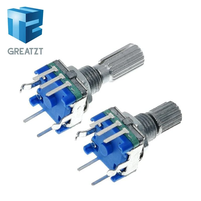 GREATZT 1/5/10PCS Plum handle 15mm 20mm rotary encoder coding switch / EC11 / digital potentiometer with switch 5 Pin
