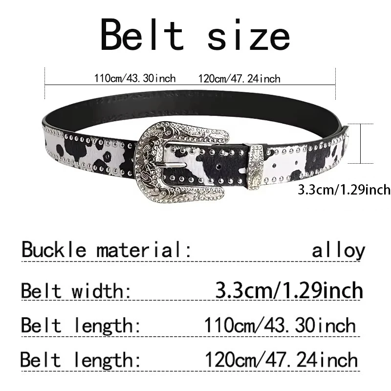 حزام بإبزيم منحوت على الطراز القديم للنساء والرجال، حزام Y2k على طراز فاسق، مقترن بالجينز والتنانير - للهدايا المثالية #3