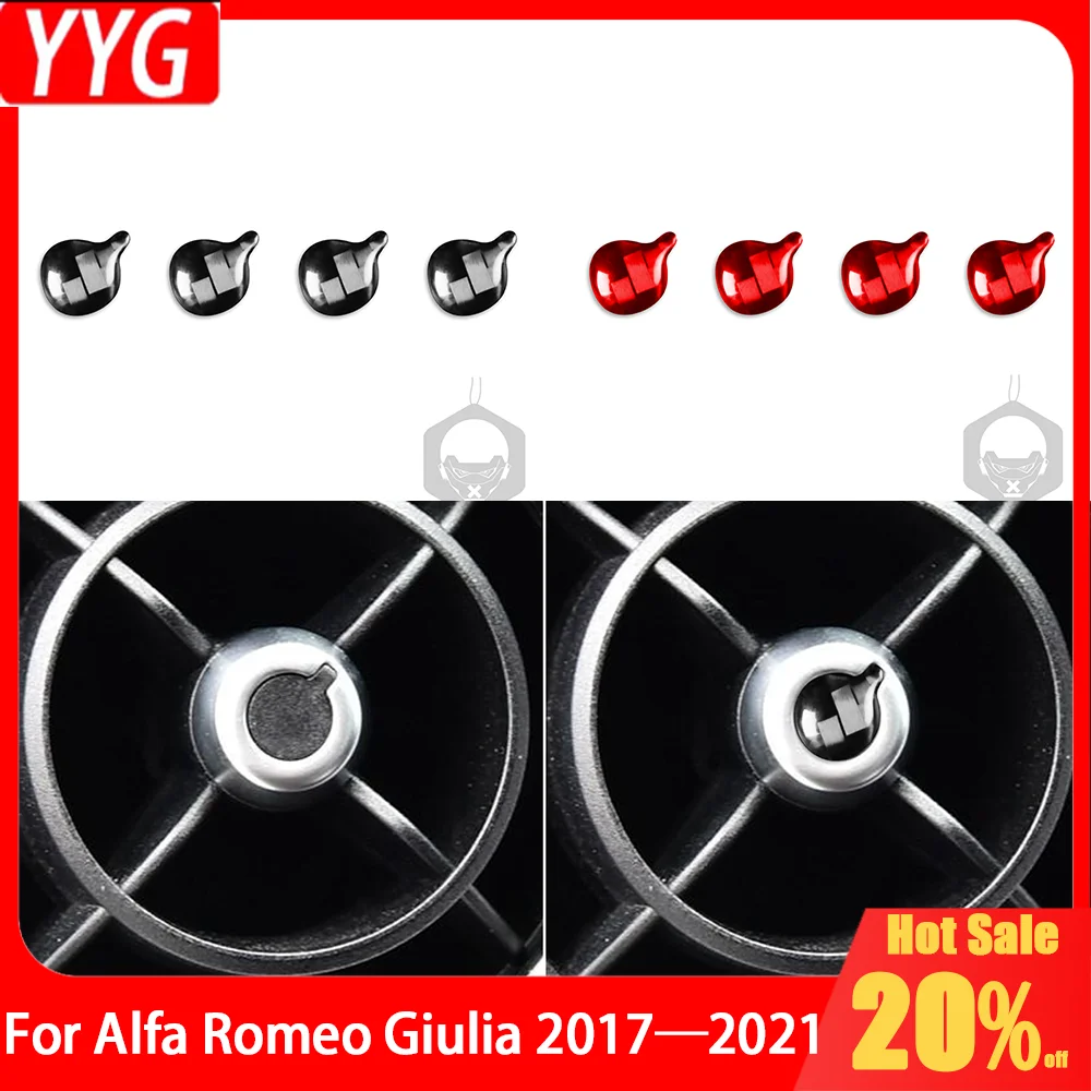 

For Alfa Romeo Giulia 2017 2018 2019 2020 2021 Car Accessories Piano Black Interior Air Outlet Cover Trim Sticker Modification