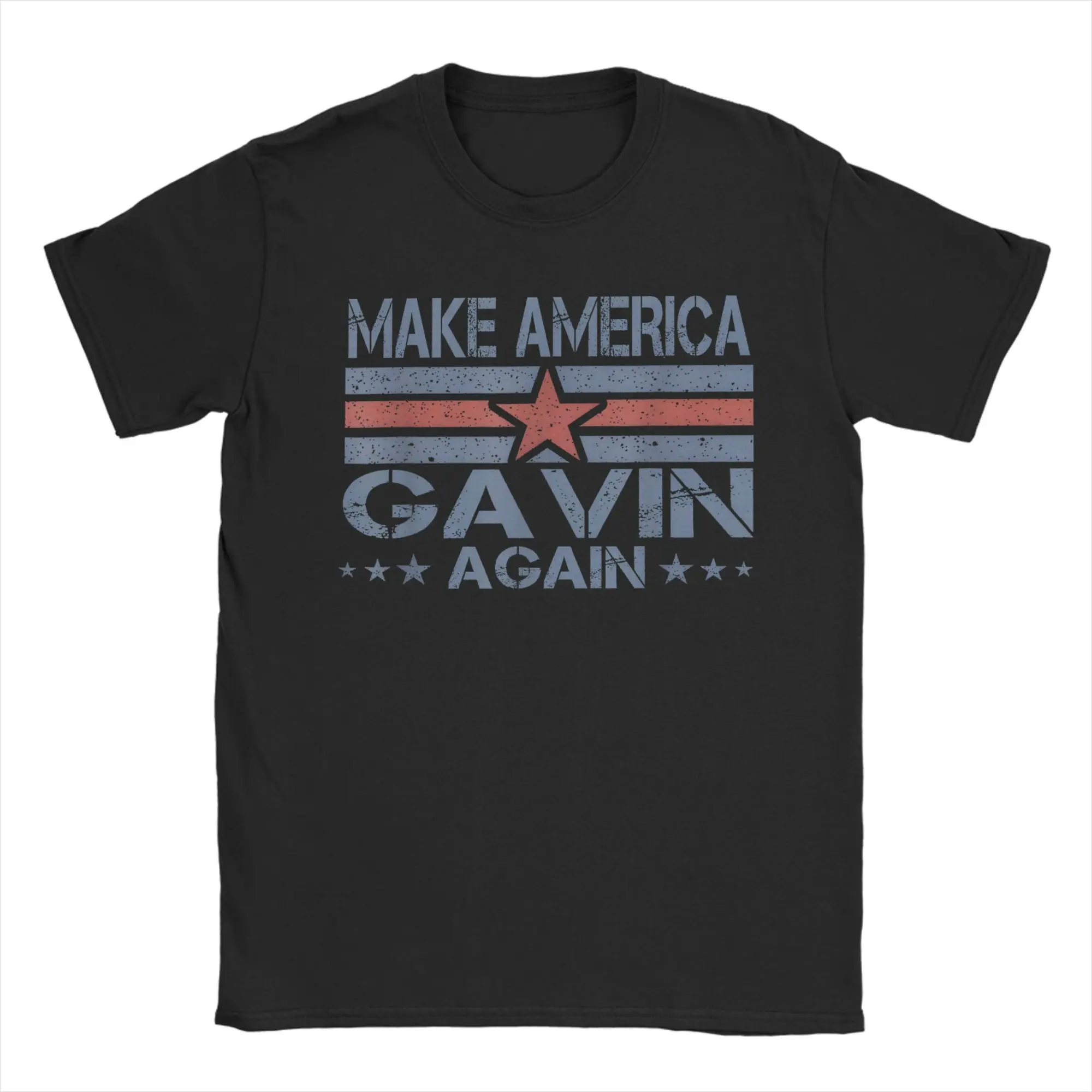 MAGA USA Make America Gavin Again T Shirts Men Women's Cotton Humor T-Shirt Round Neck  Tee Shirt Short Sleeve Clothes Plus Size