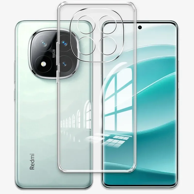 For Redmi Note 14 Pro 5G Case Clear Soft Silicone Phone Case For Xiomi Note14ProPlus 14Pro + Clear Shockproof Bumper Back Cover