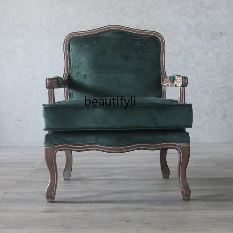 Yj krajem ameryki Wingback krzesło francuski Retro dorywczo kanapa recepcji Sofa