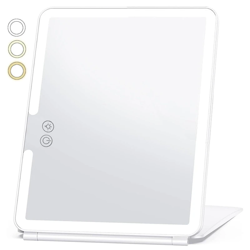 Miroir de maquillage de voyage 4.2 avec loupe 10X, 3 éclairages de documents, accessoires pour femmes