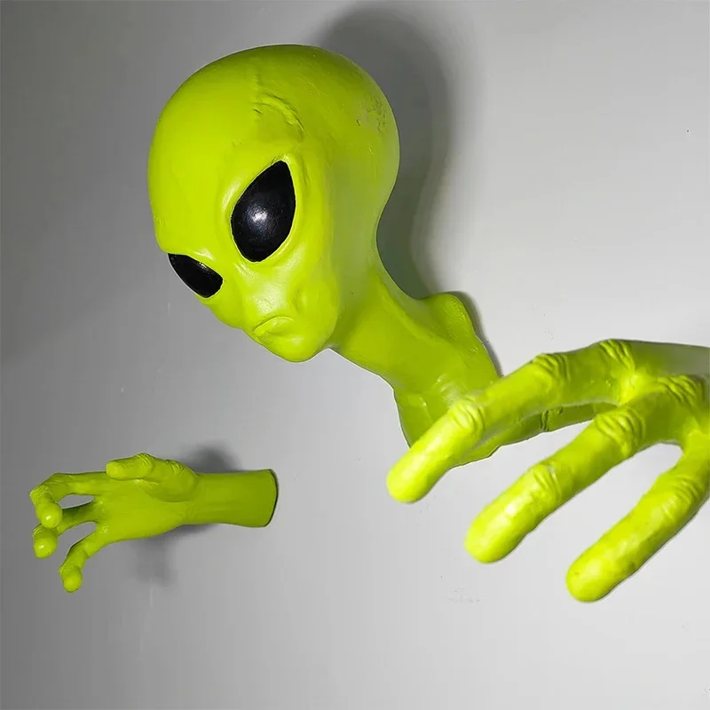 51 Area Alien UFO Wall Hanging Decor 3D SciFi Creature Green Extraterrestrial Ornament For Living Room, Unique Gift