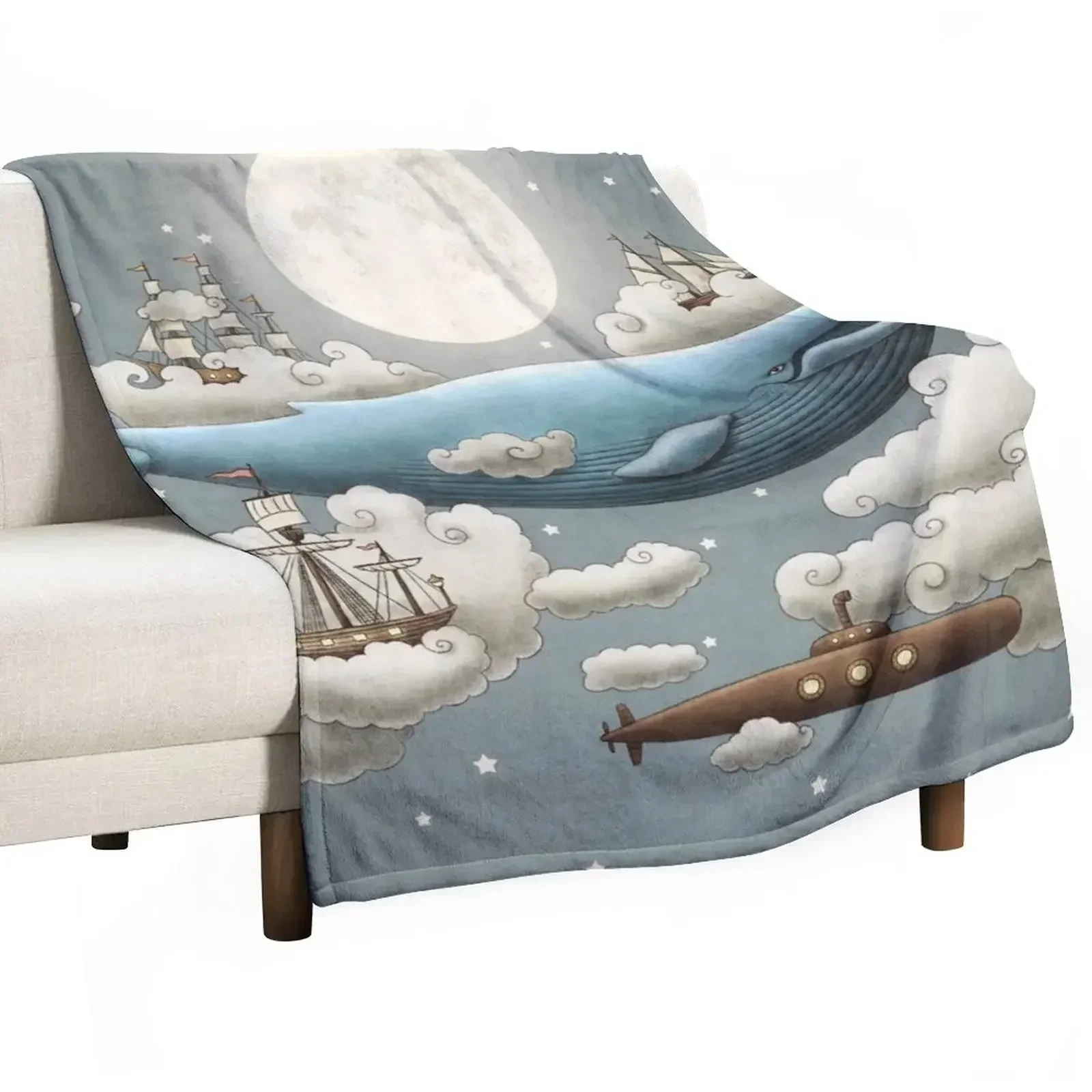 Ocean Meets Sky Throw Blanket For Sofa Thin Blankets For Bed Soft Heavy Beach Luxury Designer Blankets