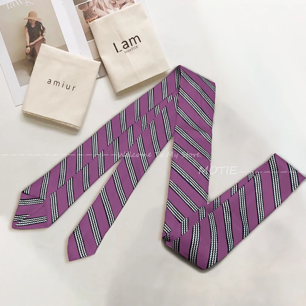 Gracefully Pretty Red Purple Striped Belt Ties For 3 Uses Fit Paired With Jeans Hair Decoration Dress Suit Accessory Ribbon Ties