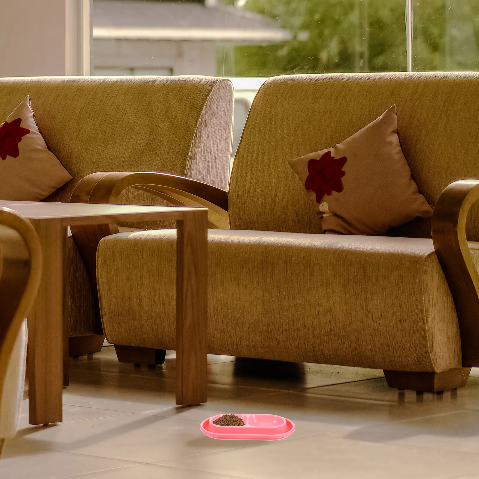 

Ant Proof Double Pet Bowl Set Cat Food Water Bowl Gray Small Medium Size Dogs Cats Feeding Bowls Outdoor Feeder