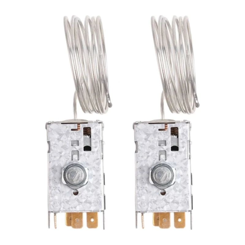DT19 Refrigerator Freezer Thermostat Temperature Regulator, 077B6208 800382 Mechanical Dual Door Capillary Thermostat