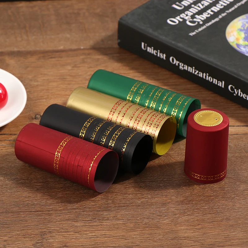 hot 10Pcs Wine Bottle Heat Shrink Capsules Cover Sealing Red Wine Heating Shrinkable Caps Airtight Shrinking Film Bar Supplies