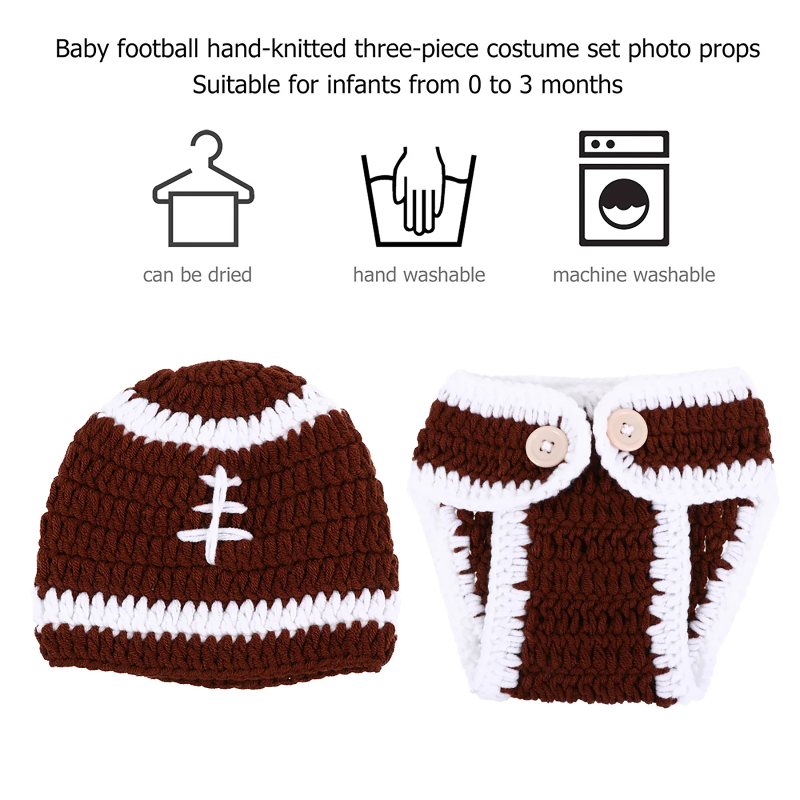 Knitted Baby Clothes Set Rugby Shorts Hat Newborn Baby Costume Lovely Outfit Photography Photo Props Gift Photo Props