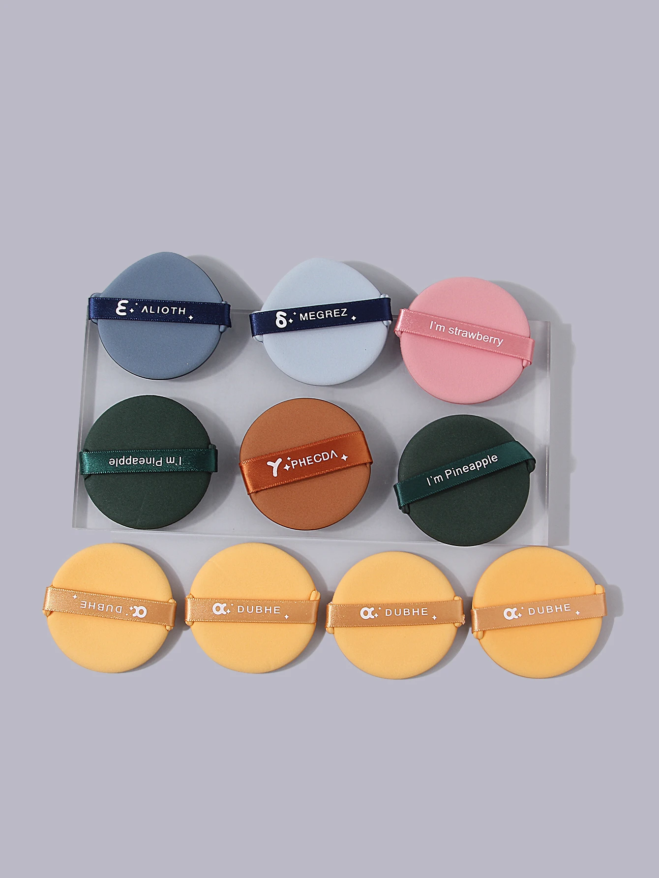 다양한 색상의 랜덤 믹스 에어쿠션 파우더 퍼프 10개, 매우 부드럽고 휴대가 간편한 완벽한 베이스 메이크업 도구