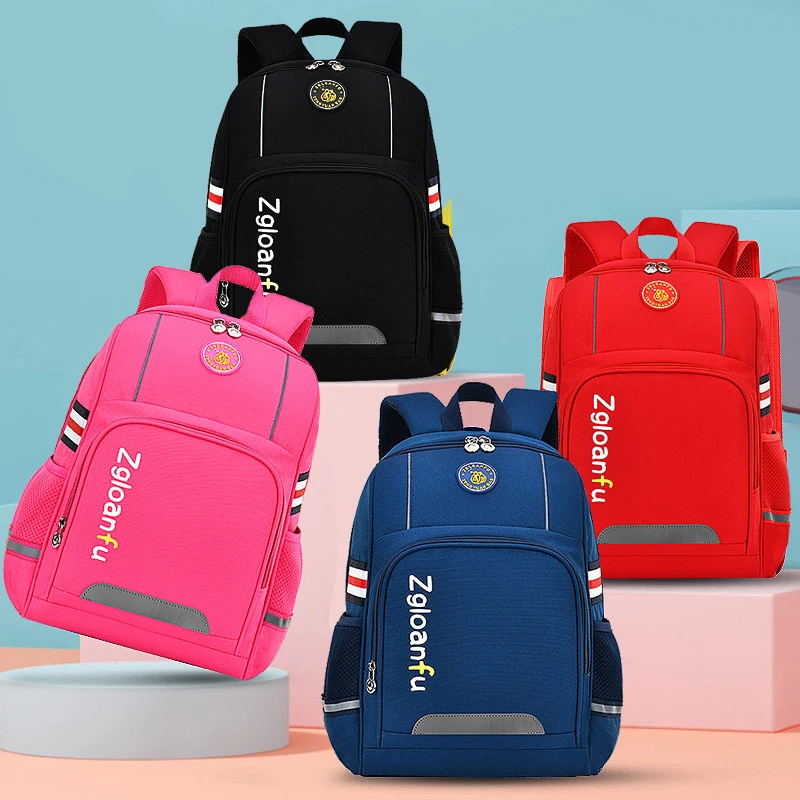 Simple schoolbag elementary school students junior high school and high school men and women load reduction waterproof lightweig