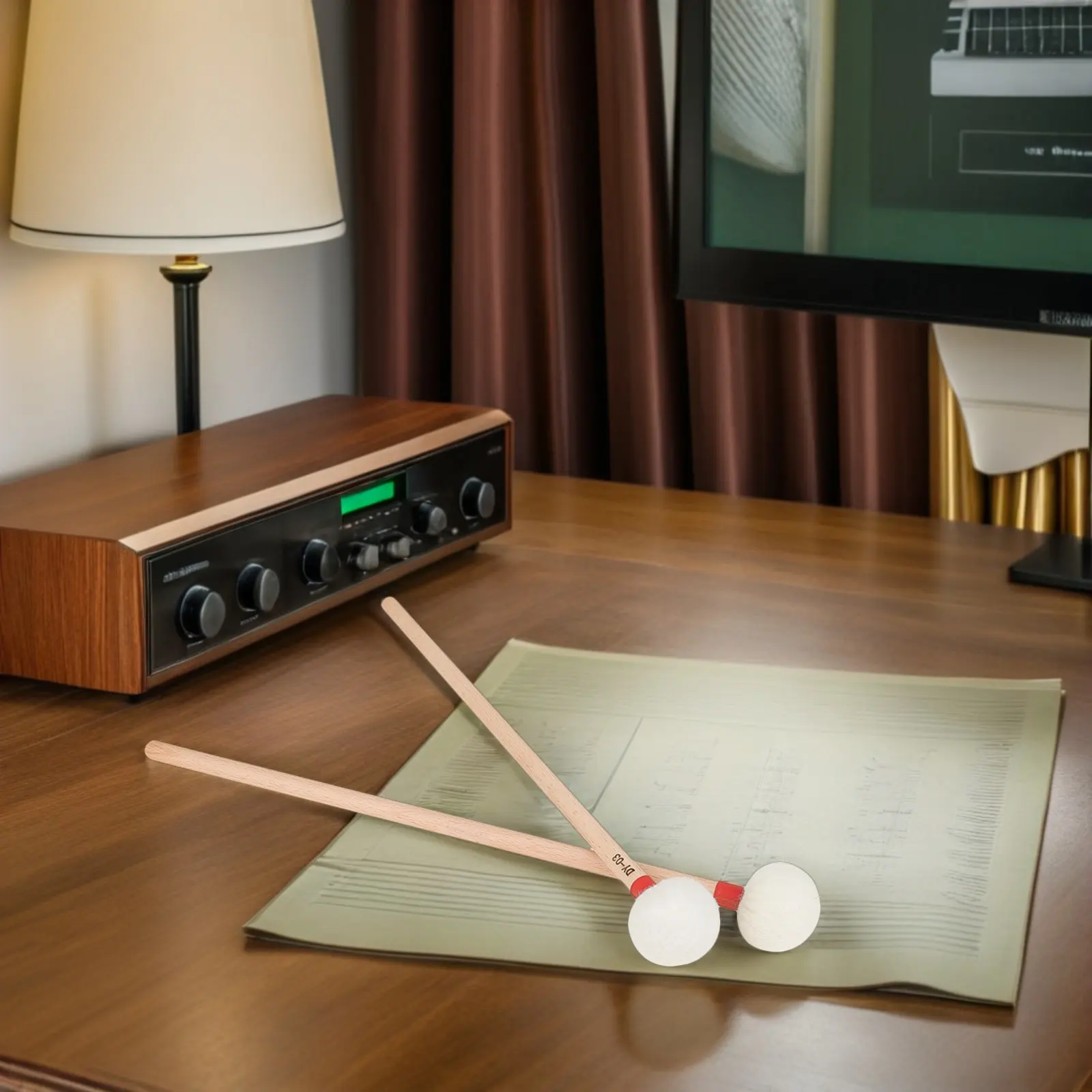 

Набор из 4 профессиональных молоточков для тимпанов с белыми войлочными головками и эргономичными деревянными ручками для вибрафона и маримбы