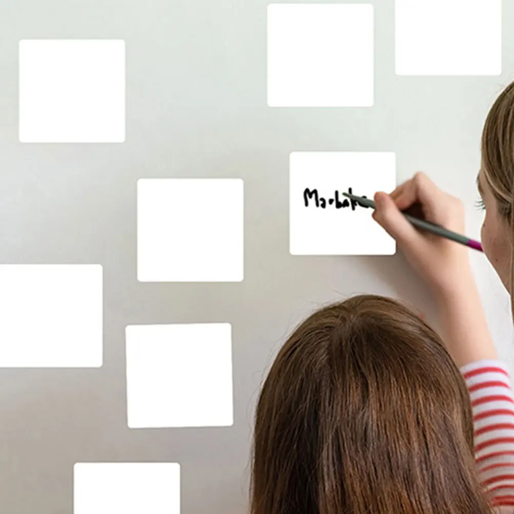 2 مجموعات ملصقات السبورة 10x10 سنتيمتر قابلة لإعادة الاستخدام قابل للغسل الجاف محو لوحة الرسم ل الفن الحرفية جدار الديكور الفصول الدراسية #6