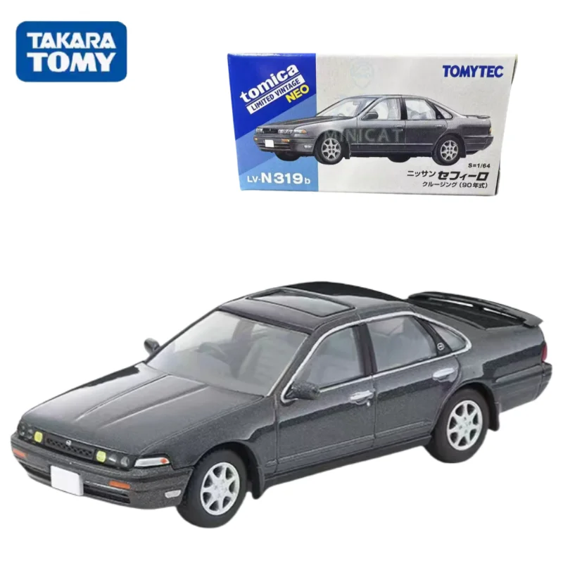 TAKARA TOMY TOMICA TLV LV-LV-N319b Nissan Cefiro Black 90 year alloy roller miniature model, adult decoration,birthday gift