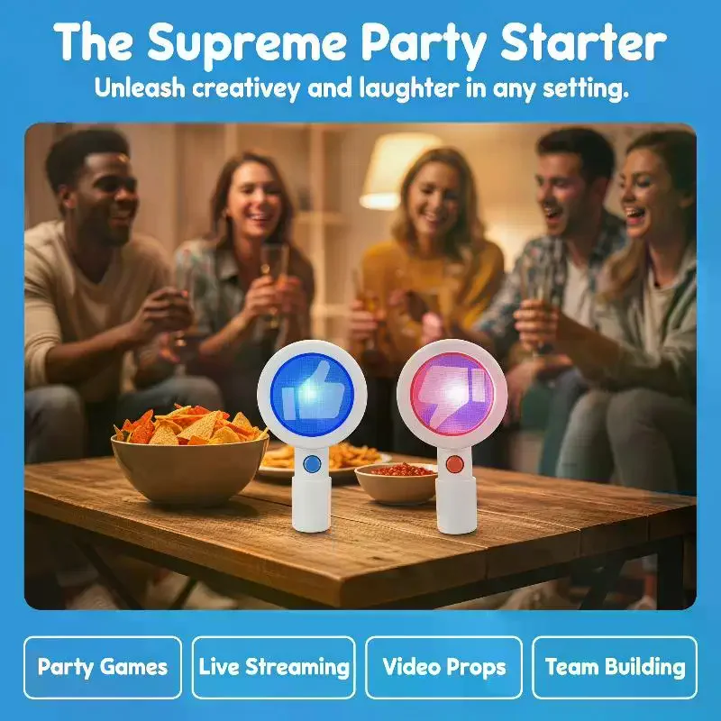 Cute LED Thumbs Up Light Up Toy Portable One Button Control Perfect For Parties Pranks Social Media Content Creation