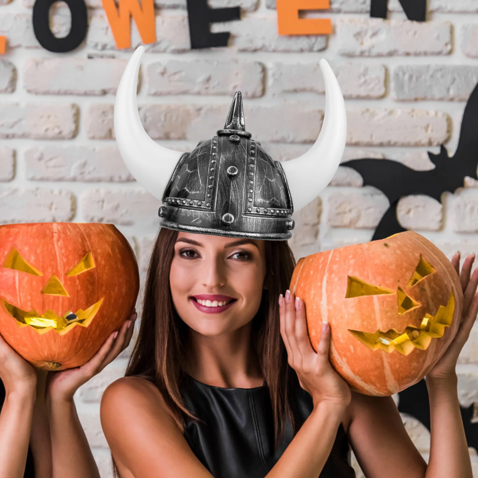 Costumi di Halloween per uomo Cappello in corno vichingo Cofani in maschera