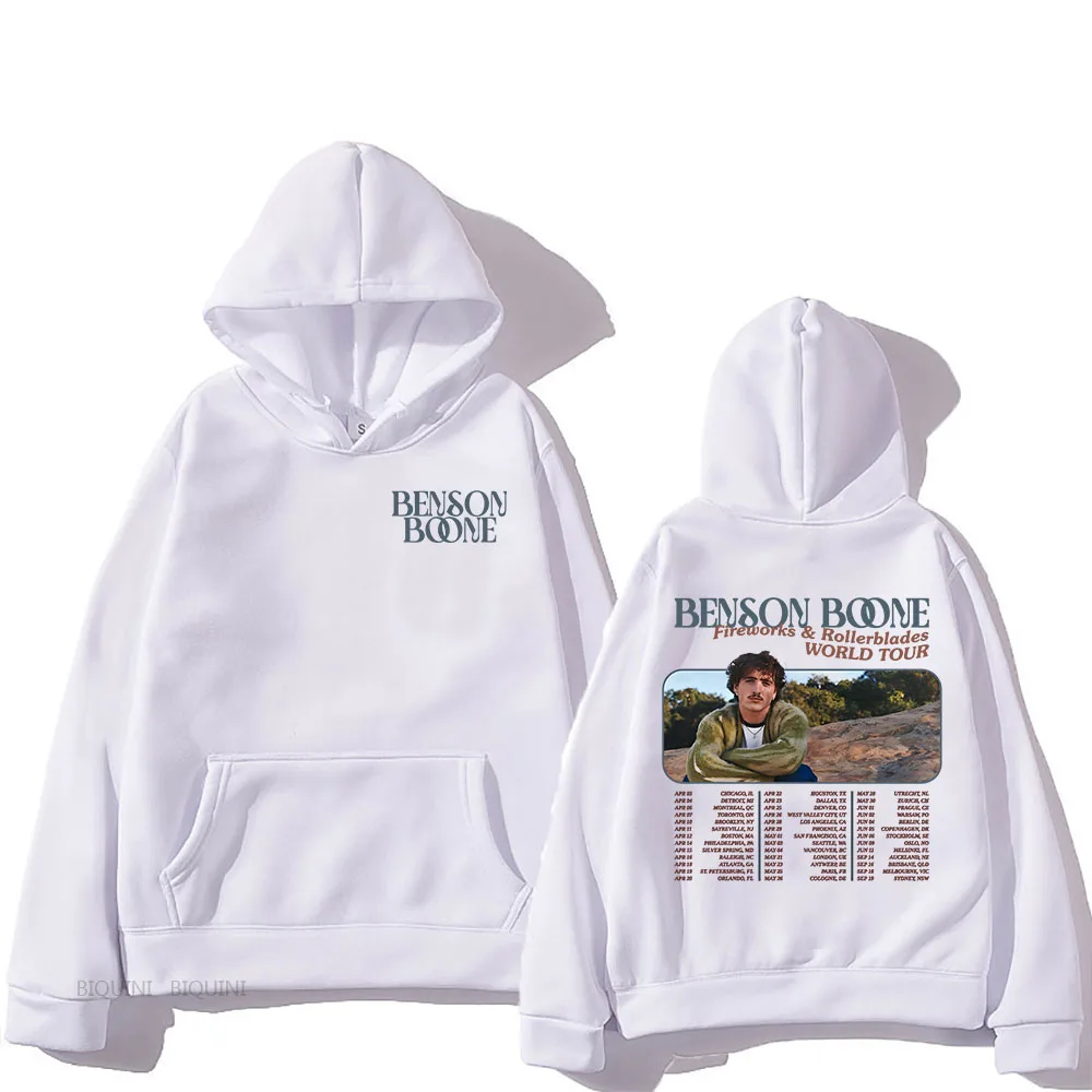 Benson Boone Hoodies Fireworks & Rollerblades World Tour Sweatshirts voor fans Herenkleding met lange mouwen Streetwear bedrukte tops